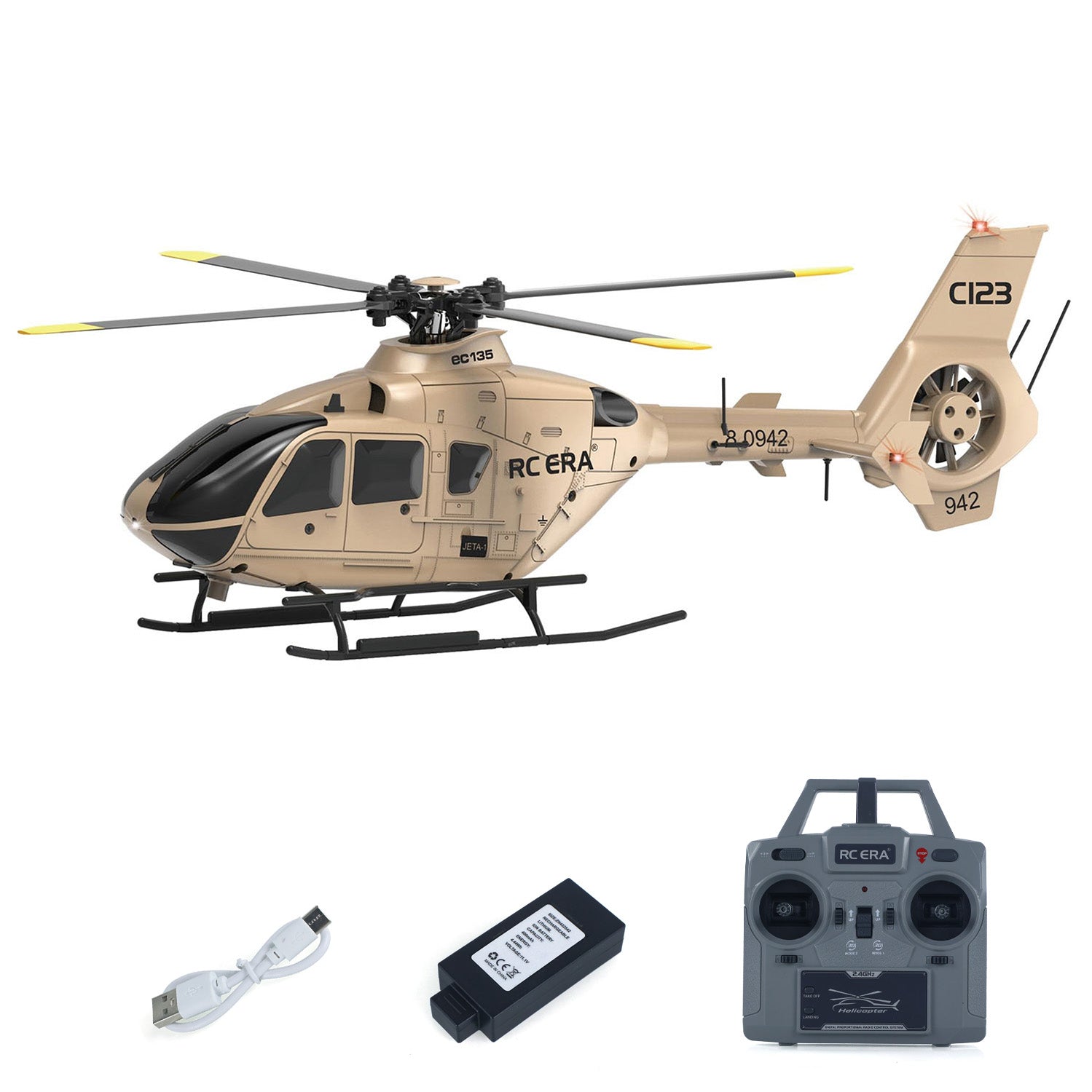 1/36 C123 RC Simulation Helicopter Model EC135 Single Paddle