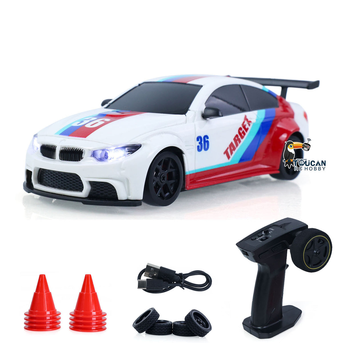 TOUCAN RC HOBBY US Stock JIABAILE 25KM/H 4X4 1/36 RC Drift Car 3611A Gyroscope Carbon Fiber Chassis Plate Indoor Outdoor Mini Racing Car LED Battery Radio