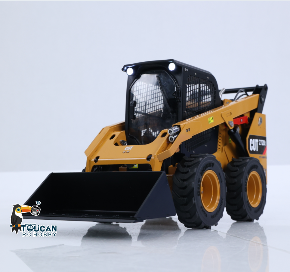 In Stock CUT RC Hobby 1/14 RC  Wheeled Skid-Steer Loader 272D2  3CH Valve Manual Quick Coupler Metal RTR