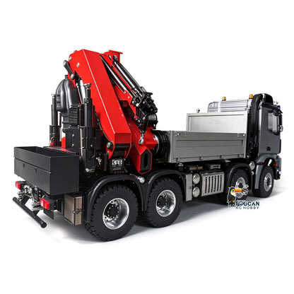 TOUCAN RC HOBBY LXY 1:14 Metal RC Hydraulic Crane Tractor Truck 8X8 Remote Control Lorry Extension Jib Electric Winch Removable Cargo Bed 3 Speed Differential Locks Axles