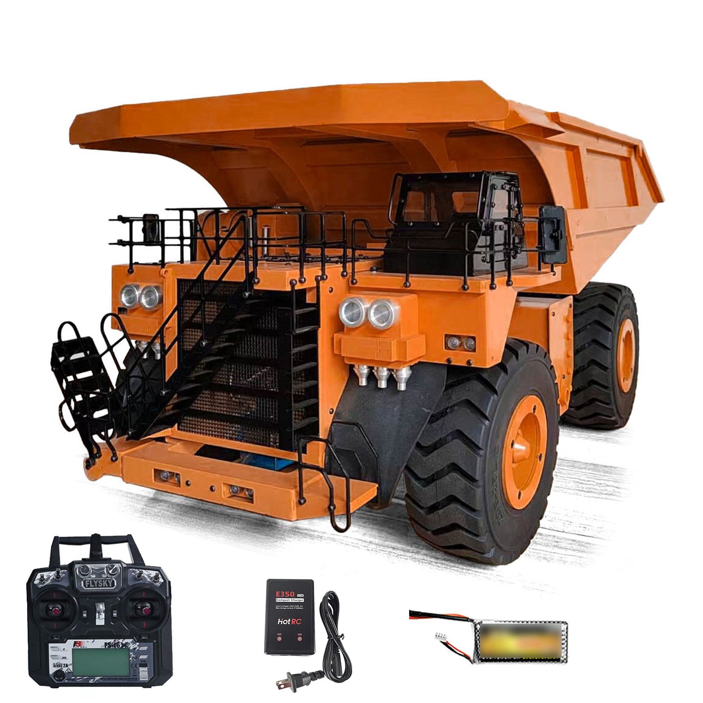 21KG Heavyweight 1/20 Metal Hydraulic Dump Truck Model 793D 2Speed Transmission 4 Wheel Spring Suspension Lights No Sound System