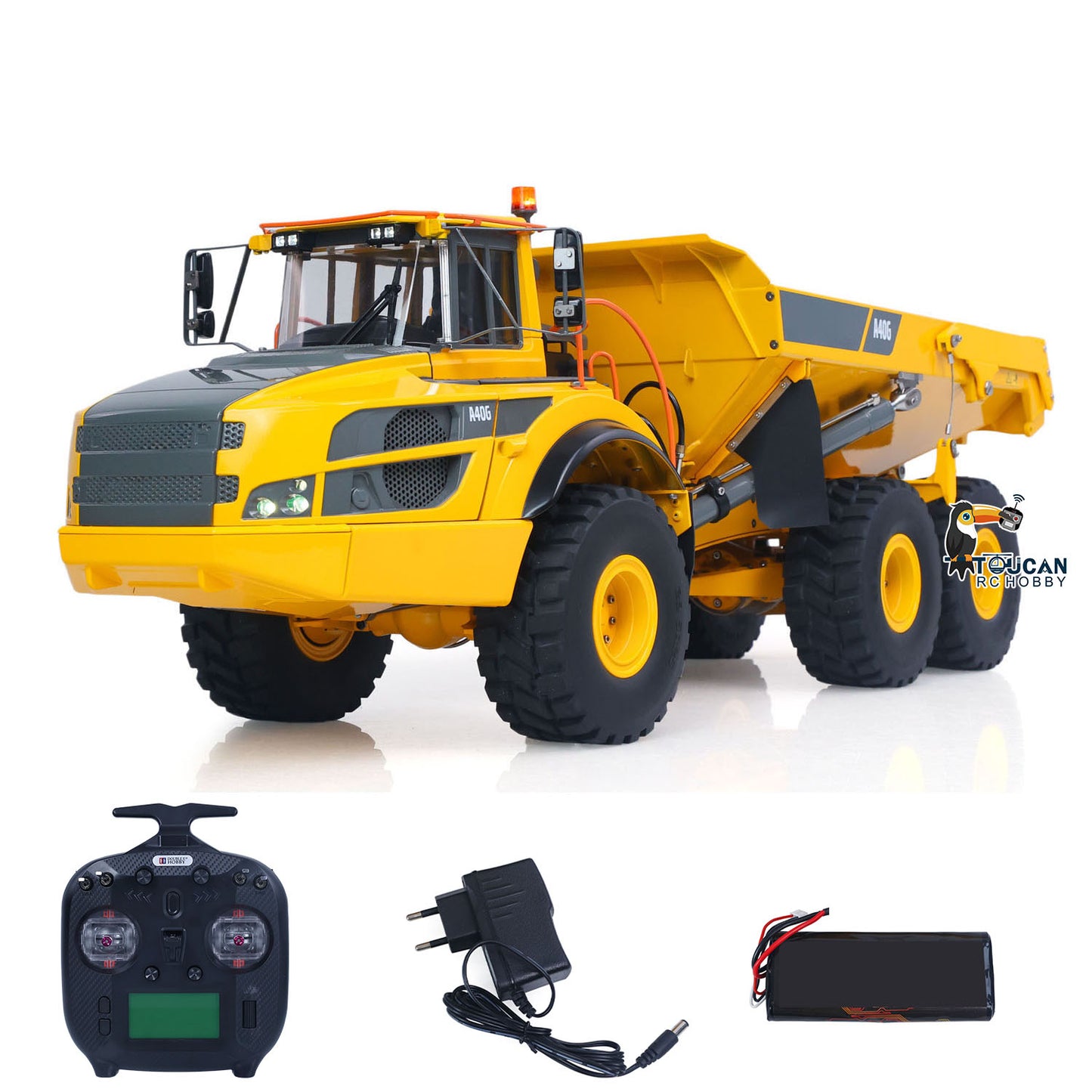 In Stock Double E A40G 1/16 Hydraulic RC Articulated Truck Metal RTR Dump Radio Controlled Car Construction Vehicle Hobby Model RTR