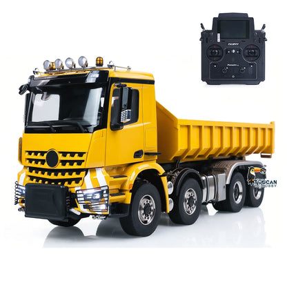 1/14 Remote Control Hydraulic Full Dumper 8*8 5 Valves RC Roll On Off Tipper Engineering Vehicle Differential Locks No Charger