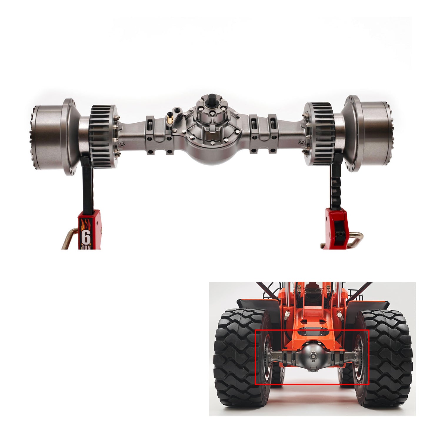 1/14 Alloy Wheel Side Reduction Axles Differential Lock for JD Model RC Hydraulic Loader JDM-198 Radio Control Articulated Truck