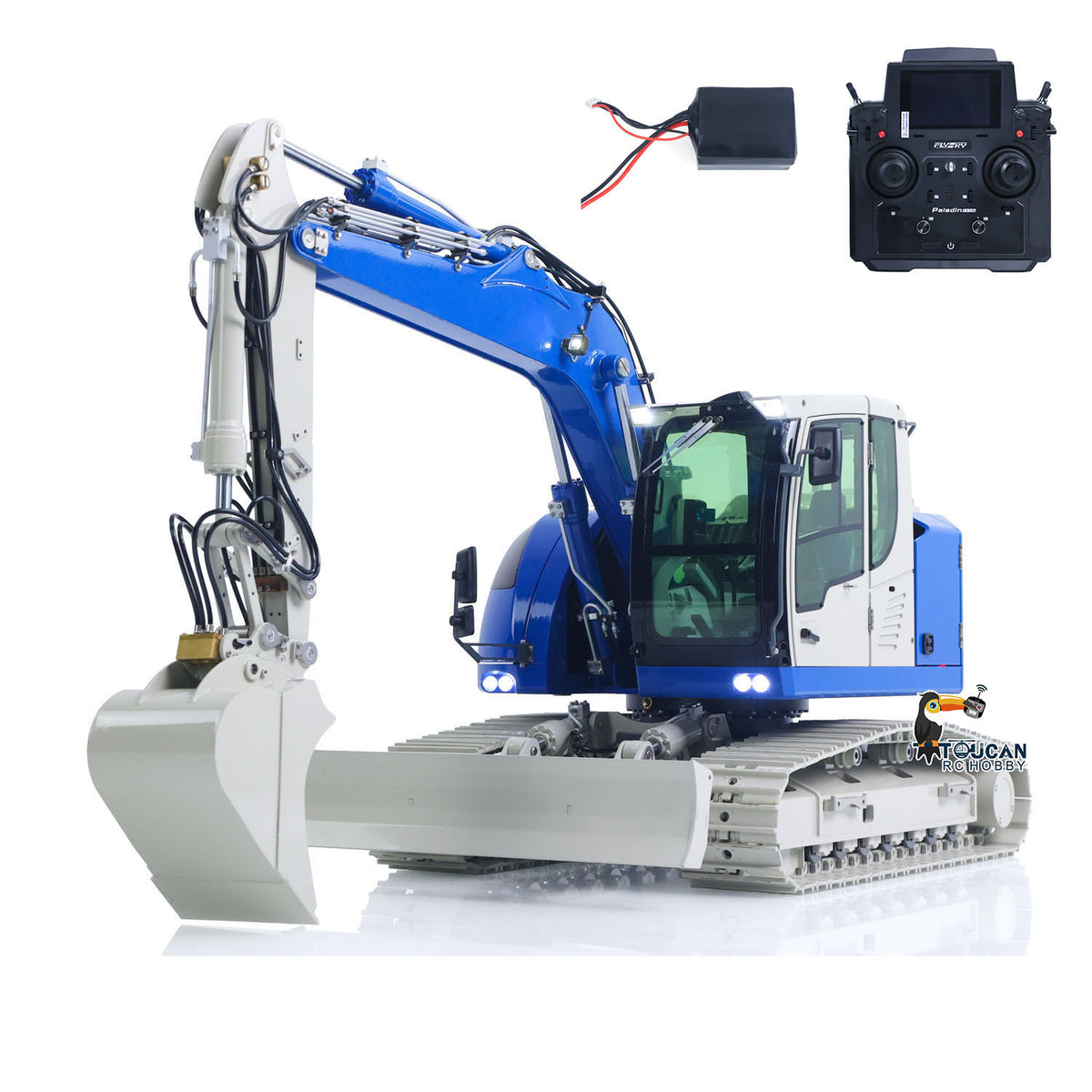 TOUCAN RC HOBBY JDModel R920 208 1/14 Metal RTR RC Hydraulic Excavator 7-Way Valve Quick Coupler PL18EV Lite Controller Brushless Motor Light Sound for Collectors Outdoor