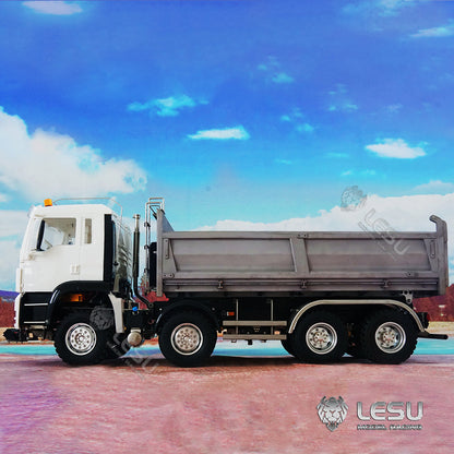 In Stock LESU 1/14 Scale 8*8 Metal Chassis TGS Hydraulic Dumper Truck Construction Vehicle Light Sound System Motor ESC