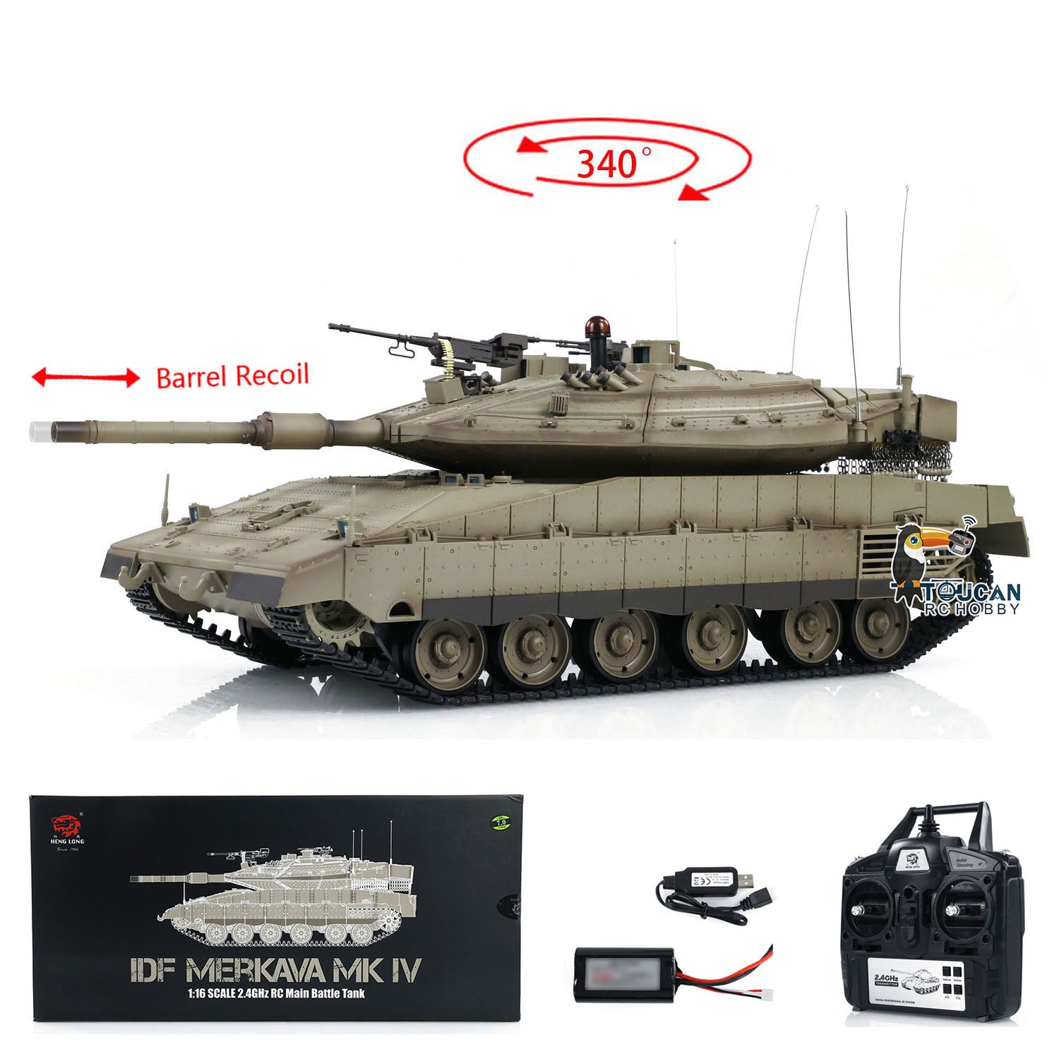 TOUCAN RC HOBBY Heng Long RC Tank TK7.0 IDF Merkava MK IV RC Main Batt