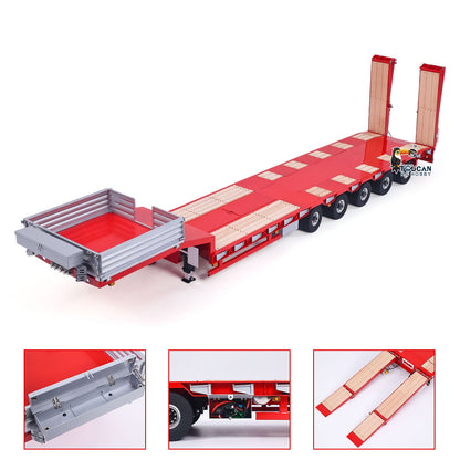 LESU A0055 1/14 Metal Hydraulic Lifting RC Trailer with 5 Axles Steering Electric Support Legs for RC Tractor Truck Model Weekend Outdoor Fun