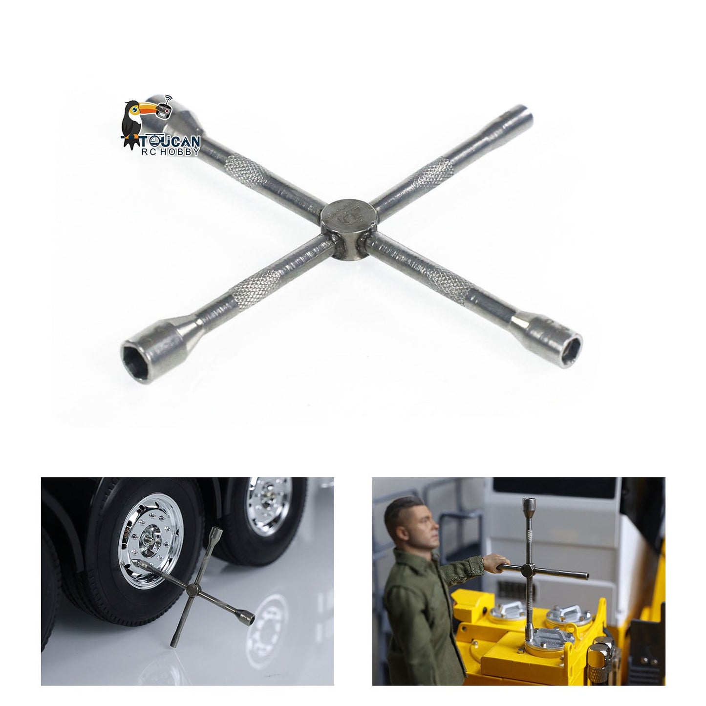 JDM-213 Metal Cross Socket 2.0/2.5/3.5/4.0mm for Scale RC Truck Excavator Loader Construction Vehicle Model DIY Accessories