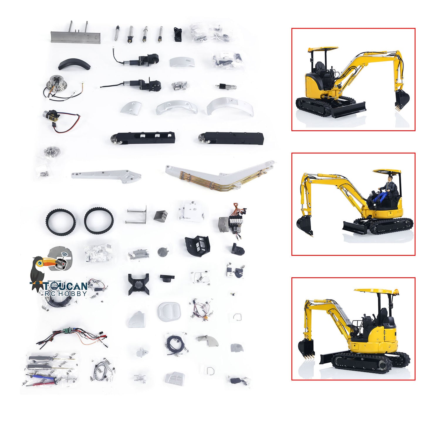 LESU PC30 1/14 Metal RC Hydraulic Excavator B0003 KIT/PNP Mini Digger 6CH Reversing Valve System Brushless Motor Lighting for Hobby Collectors