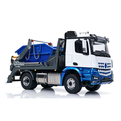 In Stock 3Speed LESU Skip Loader 3363 Metal 4X4 Chassis 1/14 RC Hydraulic Swing Arm Garbage Dump Truck Light Sound Hub Reduction Axle