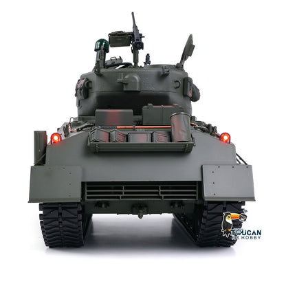 TOUCAN RC HOBBY HHRC Sherman M4A3 1/16 RC Tank Upgraded Side Skirts Infrared System Barrel Elevation Smoke Unit Metal Chassis Gearbox 360 Degrees Turret