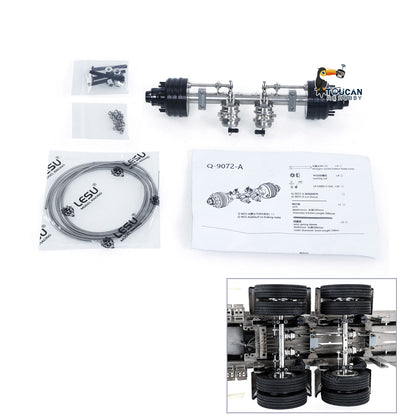 LESU Metal Brake and Parking Axle Non-driven Axle for 1/14 RC Trailer A0053 DIY Model Remote Control Tractor Truck Vehicle