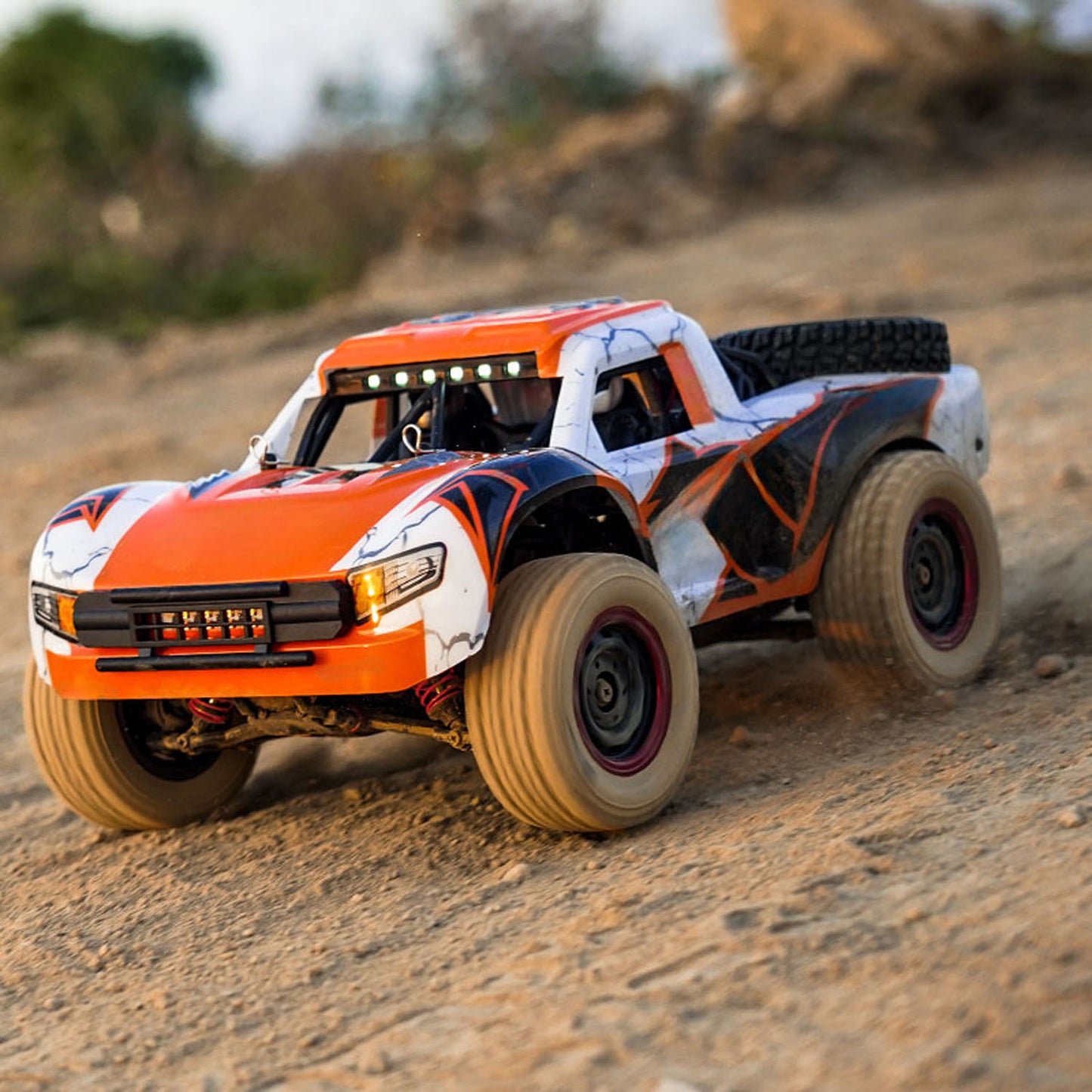In Stock 1/14 2.4G RC High Speed Off Road Vehicle 70KM/H Wireless Control 4WD Car Q130B Brushless Motor Servo Battery LED Lights RTR