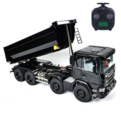 Double E 1/14 8X8 Remote Control Hydraulic Dump Truck 2Speed RC Model Tipper Metal Chassis Differential Lock FLYSKY ST8 Radio