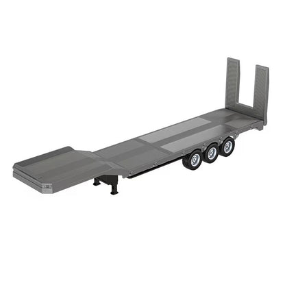 US Stock 73.5CM Plastic Semi Trailer Flatbed 1502 for 1/18 Remote Control Tractor Truck HUINA 1501 Electronic Support Legs Tail Board