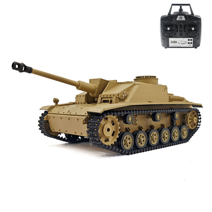 2.4G Henglong 1/16 7.0 Plastic German Stug III RTR RC Tank Model 3868 BB IR Steel Gearbox 1800MAH Battery Radio Sound Lights