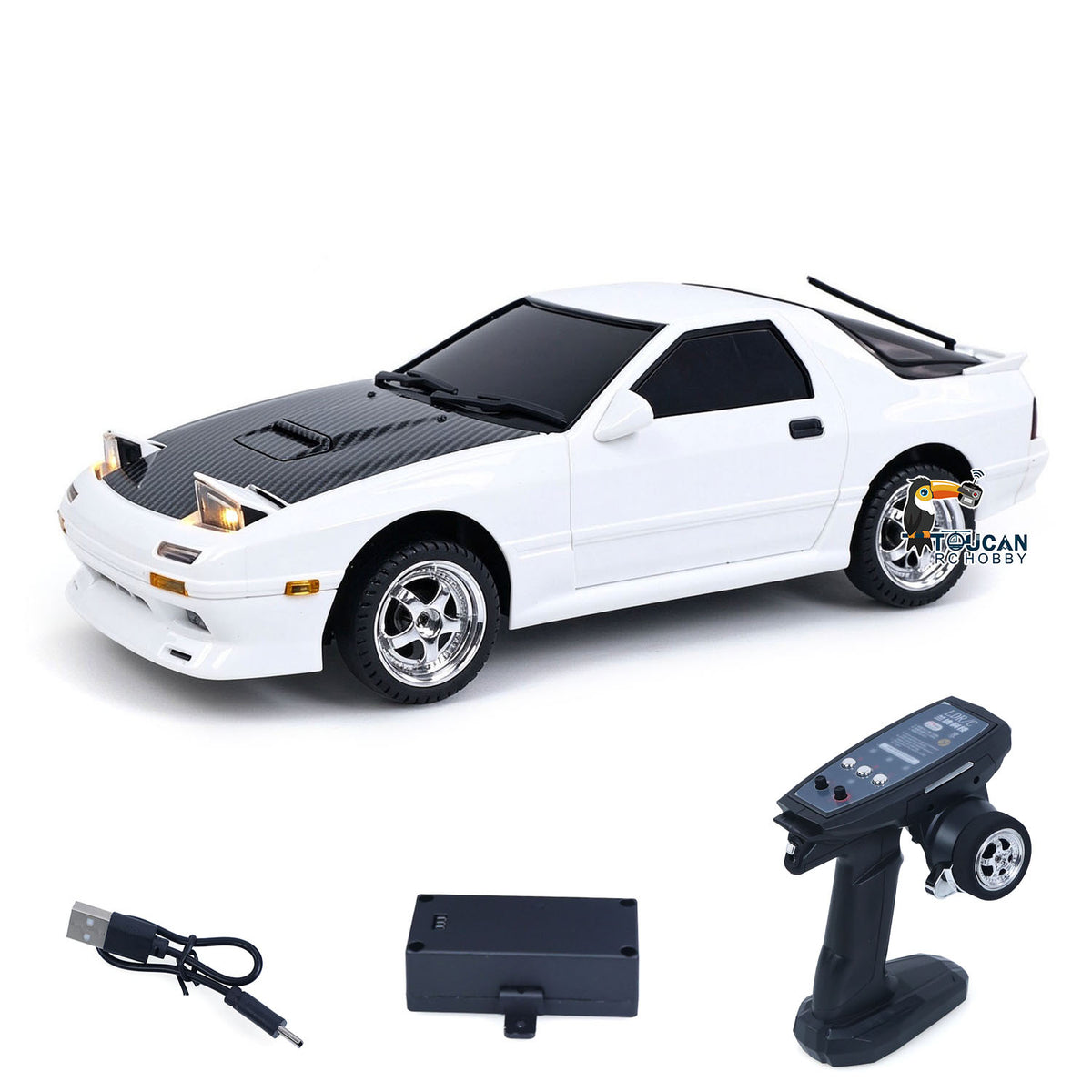 TOUCAN RC HOBBY LDRC LD1802 1/18 4*2 RX7 RC Racing Car RWD Gyroscope Wireless Control Drift Vehicles Simulation Sedan DIY Model