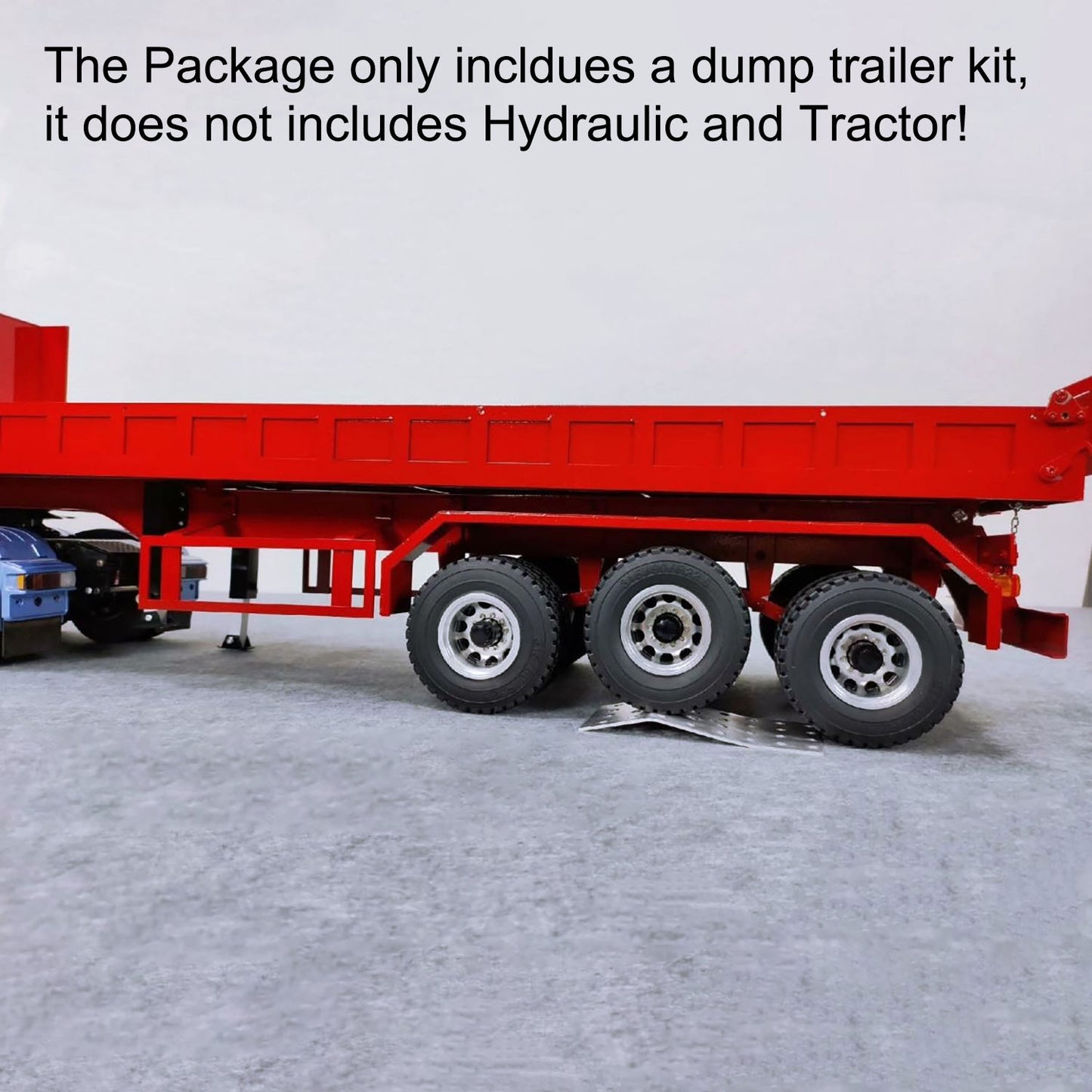 1/14 Metal 3Axles Remote Control Low Bed Dump Trailer Electric Legs WITHOUT Hydraulic System for Tamiya LESU RC Tractor Truck