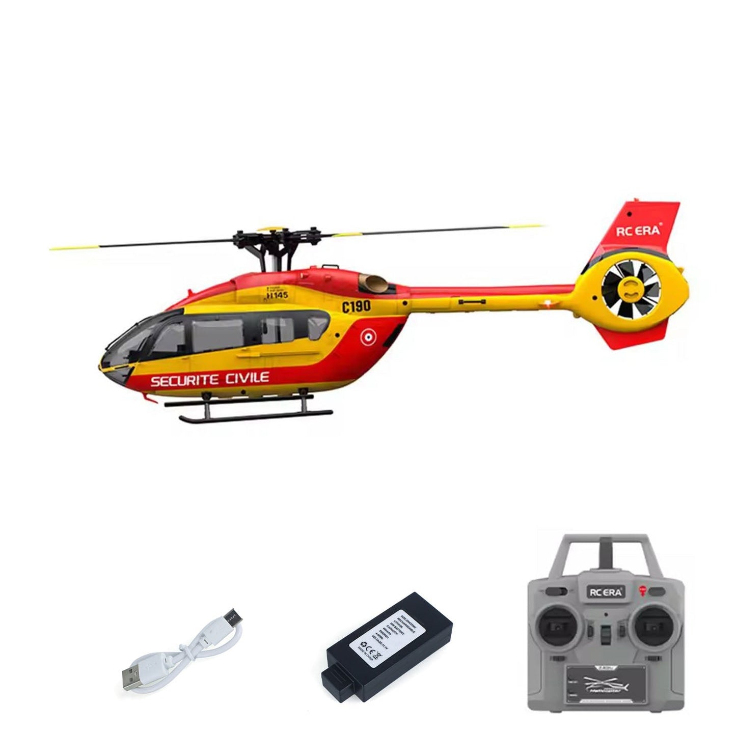 1/30 RC ERA 2.4G 6CH Remote Control Helicopter C190 H145 6-Axis Gyro Optical Flow Localization Altitude Hold Flybarless RTF