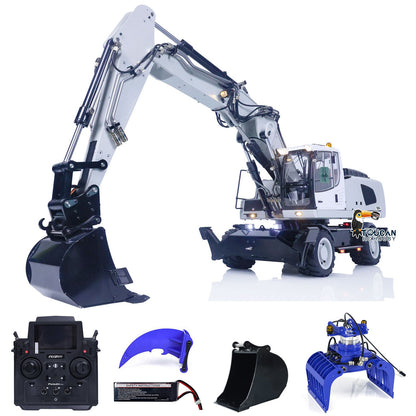 TOUCAN RC HOBBY MTModel 946-3 Metal 1/14 RC Hydraulic Excavator Grab 8-ways Reserving Valves Sound System Lights Ripper for Digger Model Enthusiasts