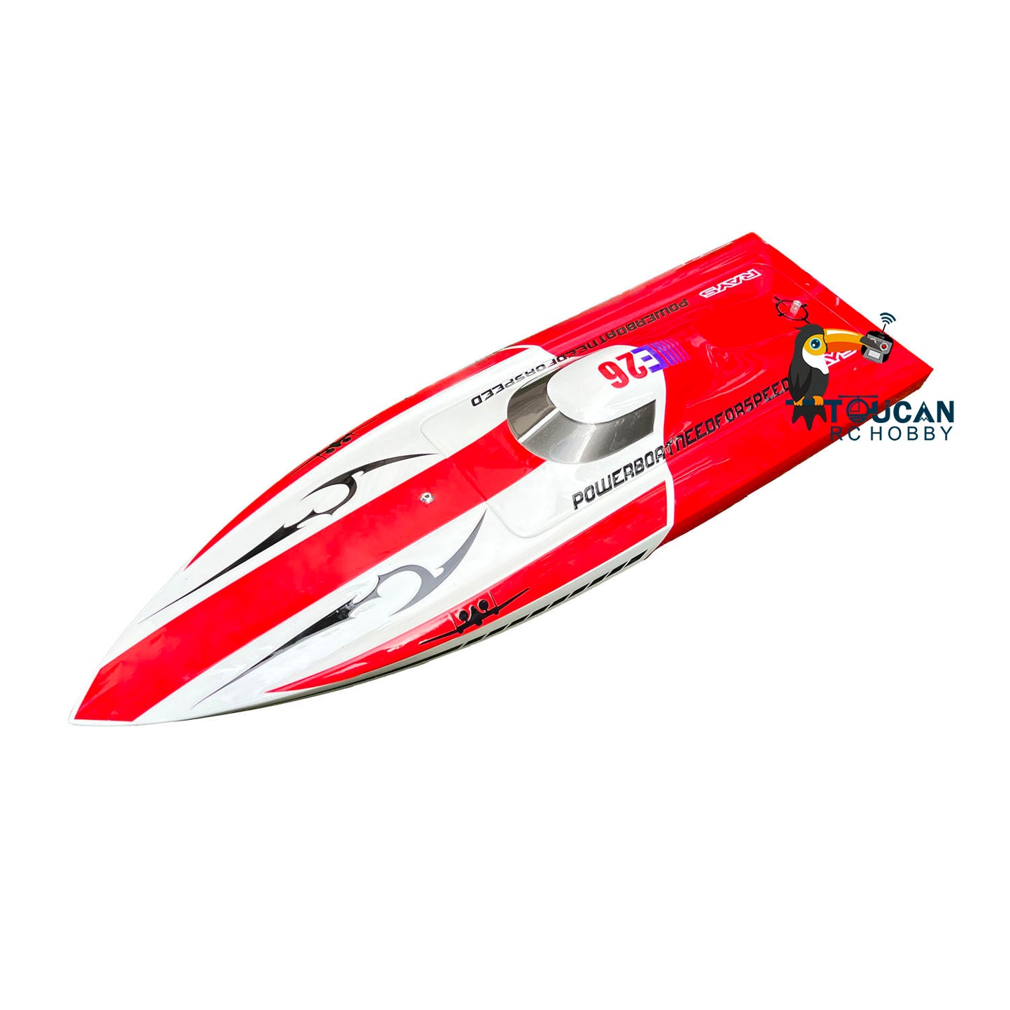 E26 Prepainted Fiber Glass 640*195*105mm Red Yellow Electric Racing KIT RC Boat Hull Thunder for Advanced Player DIY Model Gift
