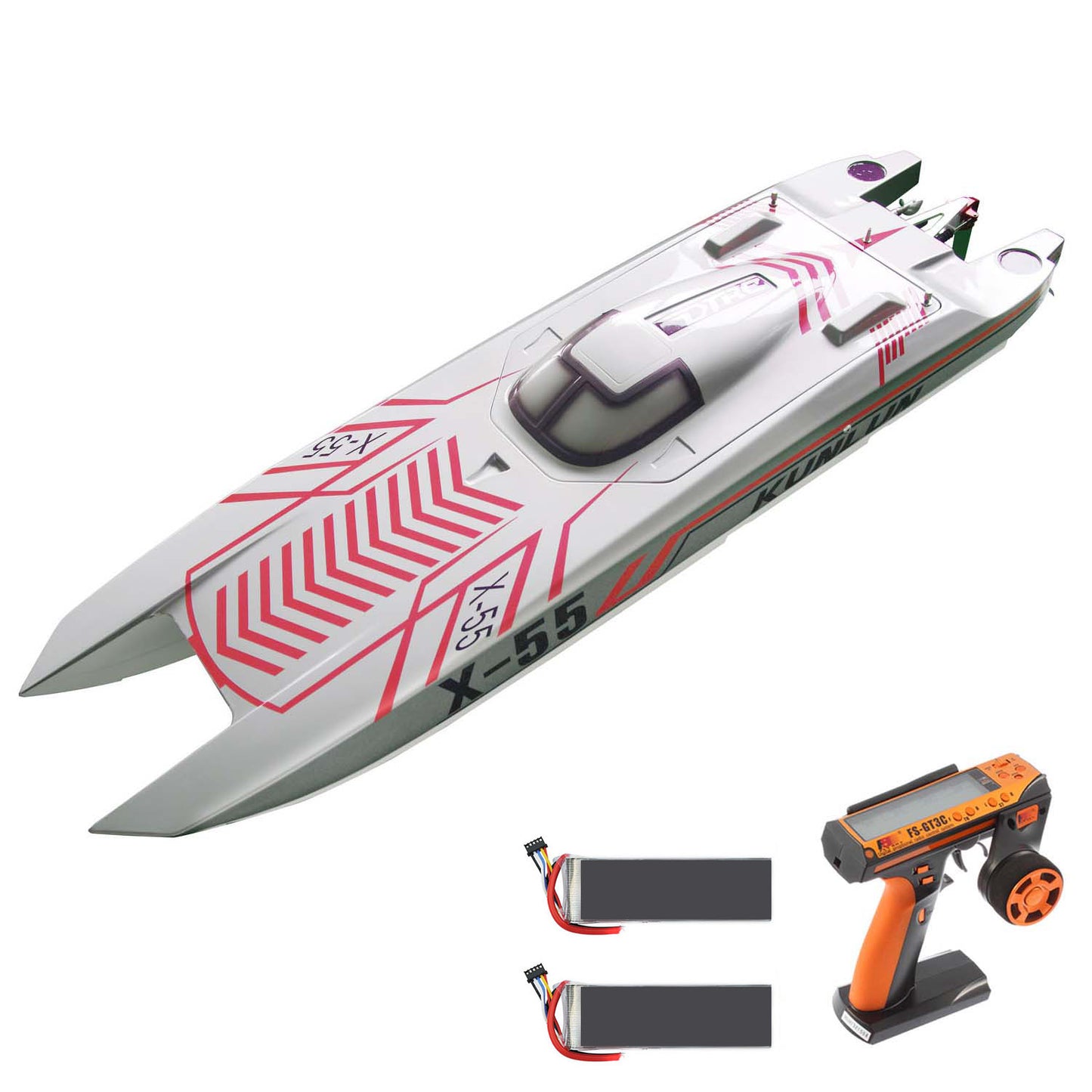 DTRC X55 Waterproof Remote Control Racing Boats 130km/h High-speed RC Ship DIY Hobby Model ESC Motor Servo 1300*360*200mm PNP RTR