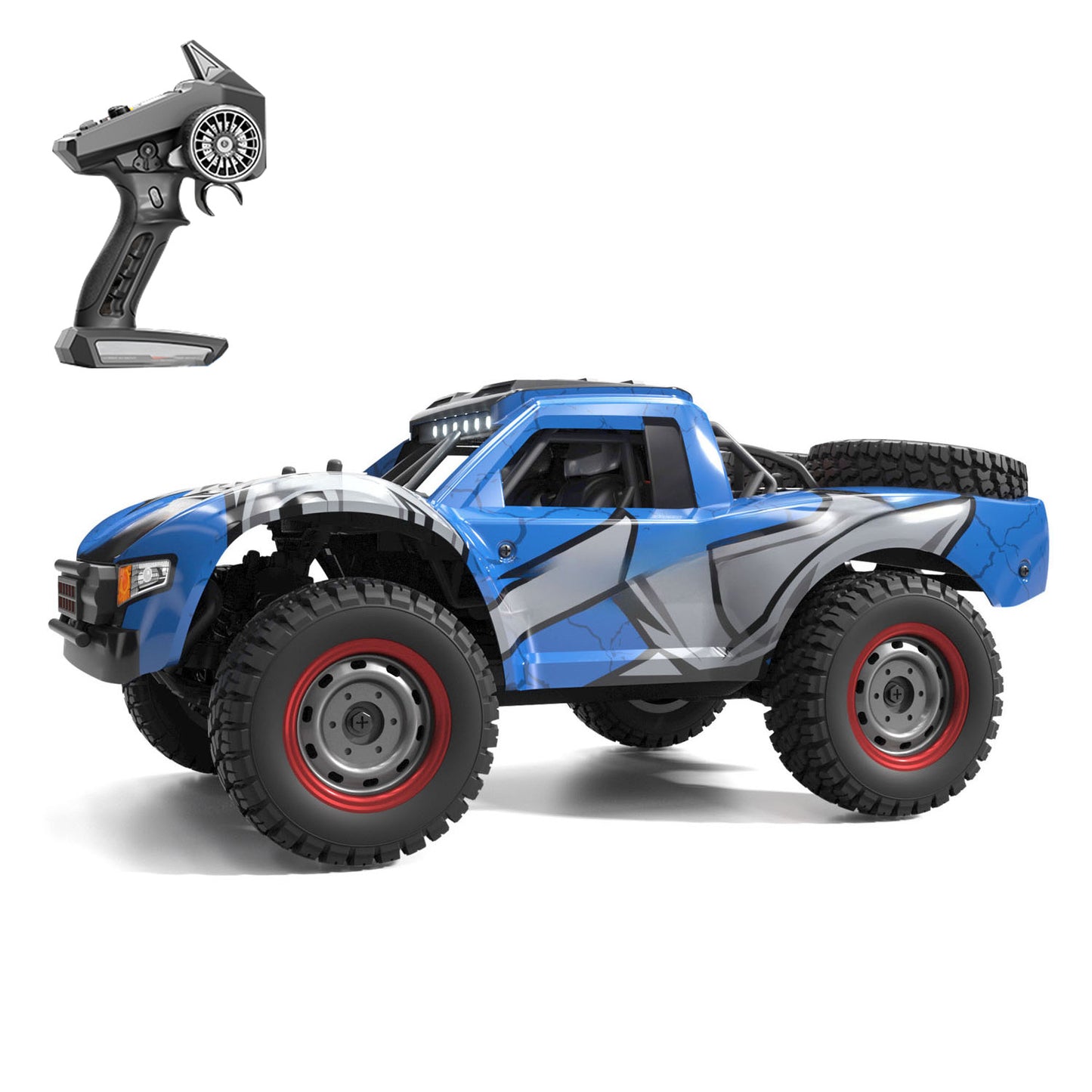 1/14 RC High Speed 48KM/H Off Road Vehicle Electric 4WD Remote Control Car Q130A Carbon Brush Motor 17G Servo LED Lights RTR