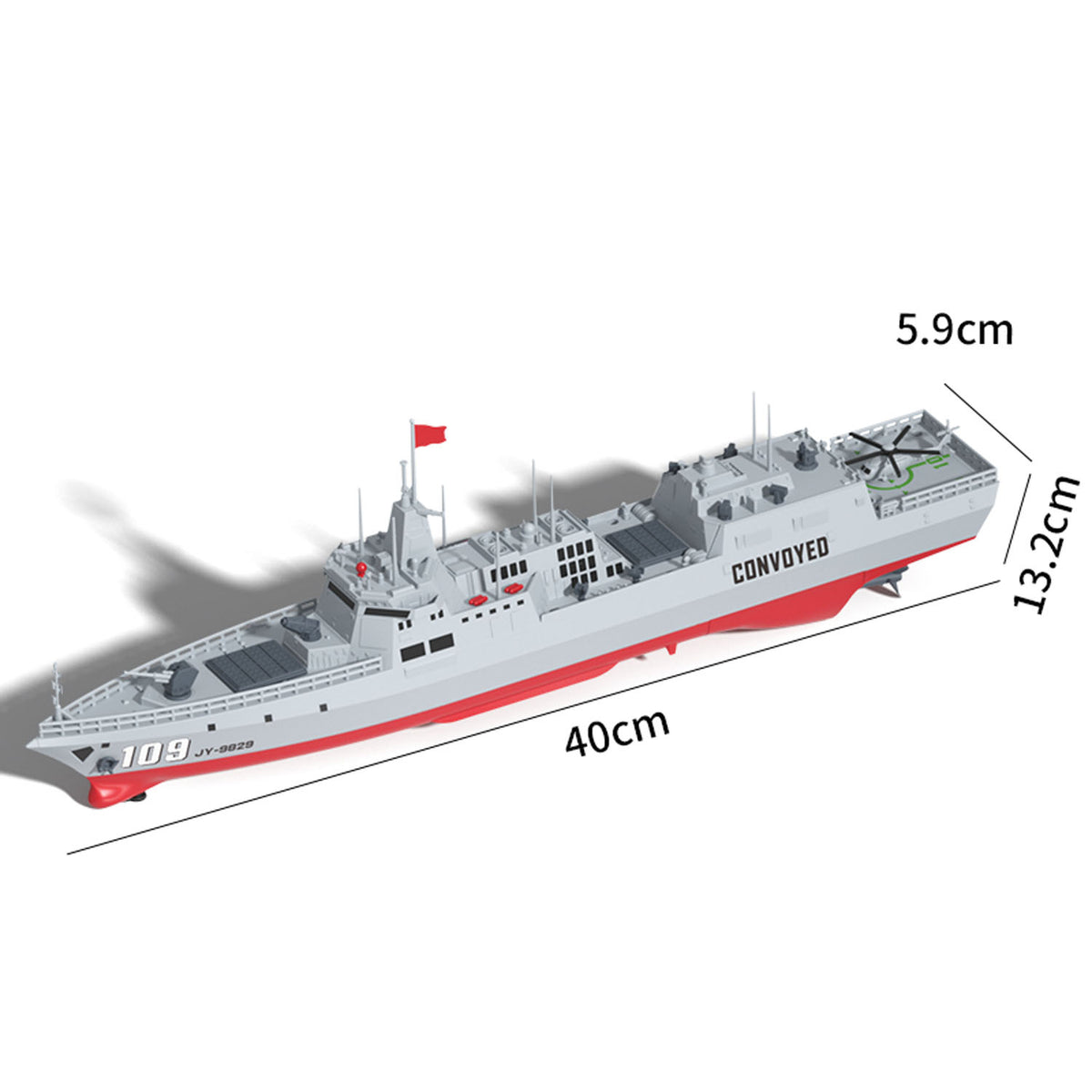 TOUCAN RC HOBBY JJRC S28 RC Warship Boat with Water Spray 2 Speeds Dual Motor Remote Control Ship Model for Pool Lake Water Play