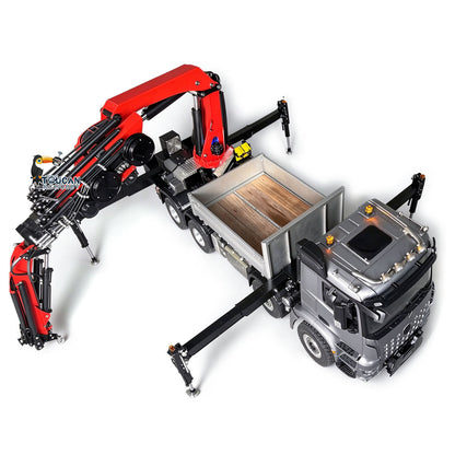 TOUCAN RC HOBBY LXY 1:14 Metal RC Hydraulic Crane Tractor Truck 8X8 Remote Control Lorry Extension Jib Electric Winch Removable Cargo Bed 3 Speed Differential Locks Axles