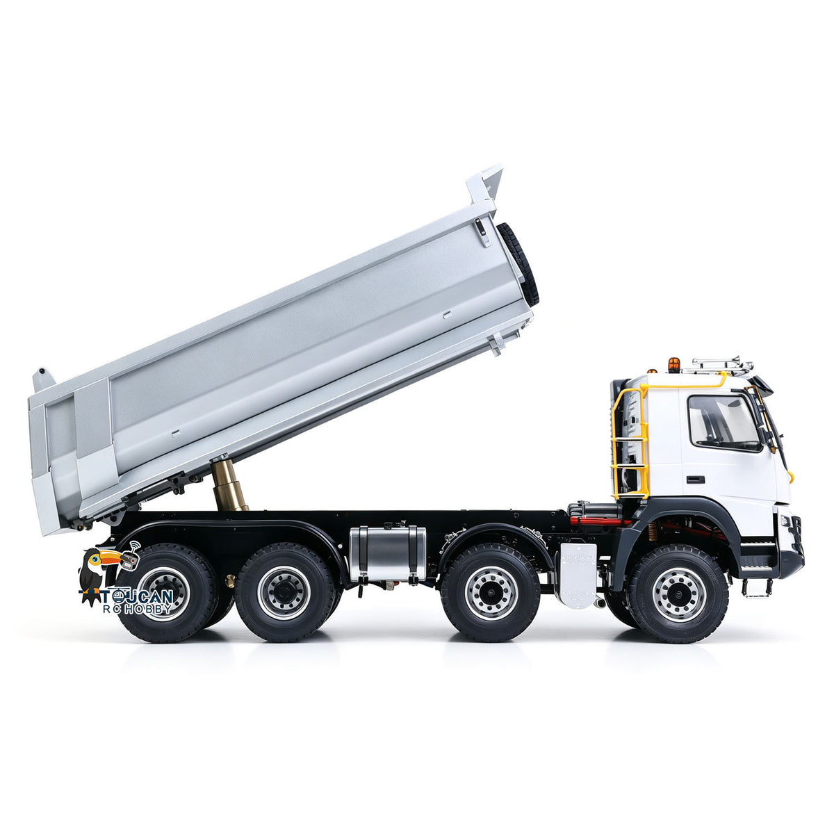TOUCAN RC HOBBY JDMODEL RC Dump 1/14 Metal Hydraulic Dumper 8*8 Truck AWD W/ Hopper Cylinder Tube 2Speed Differential Axle Motor Servo ESC Radio