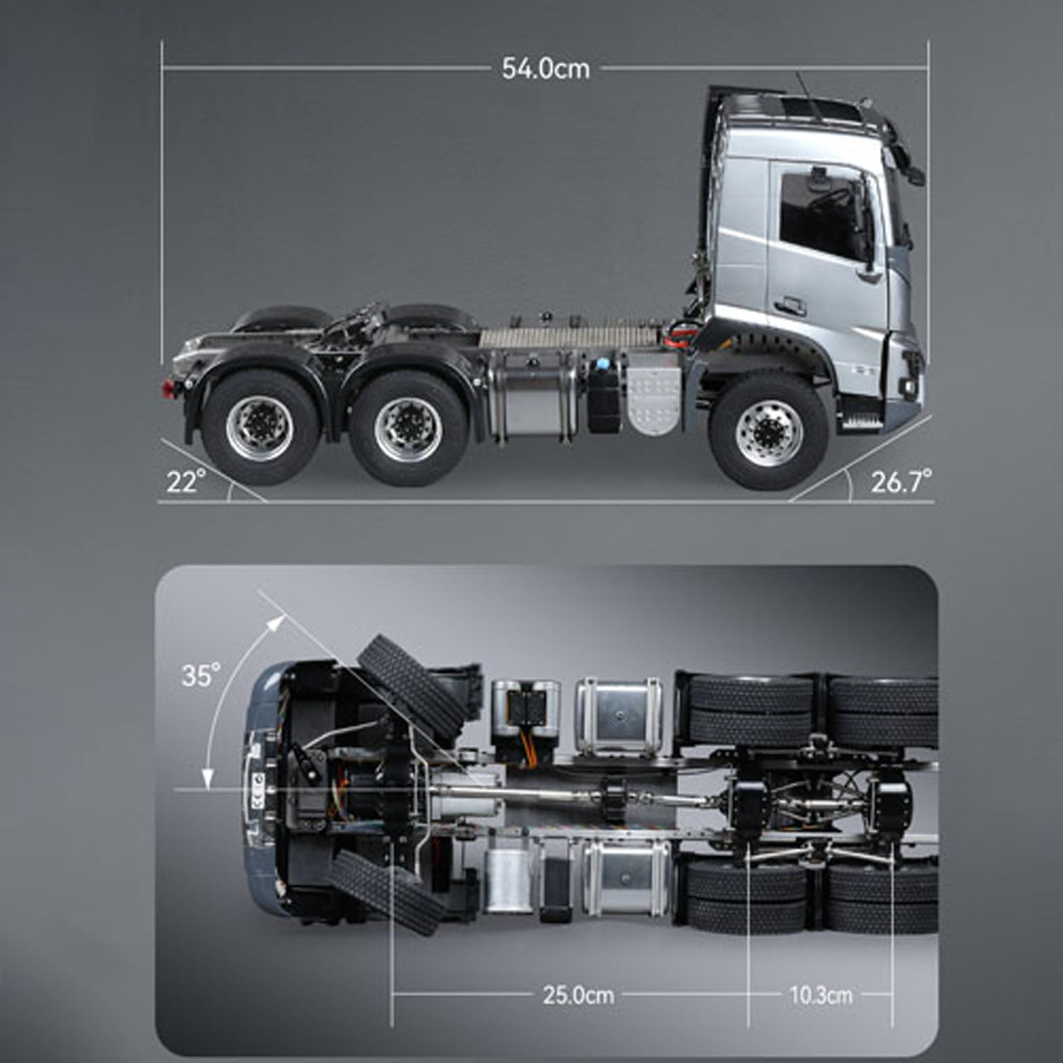 In Stock Double E 1/14 6*6 RC Tractor Truck FMX Remote Control
