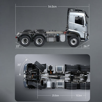 Double E 1/14 6*6 RC Tractor Truck FMX Remote Control Simulation Vehicle 2Speed Metal Chassis Rail Axle Locks Sound System