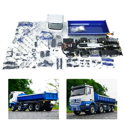 LESU Z0036 1/14 Metal 8x8 Hydraulic RC Roll On Off Dumper 2 Speed Transmission Differential Lock Sound Light System Front Hook