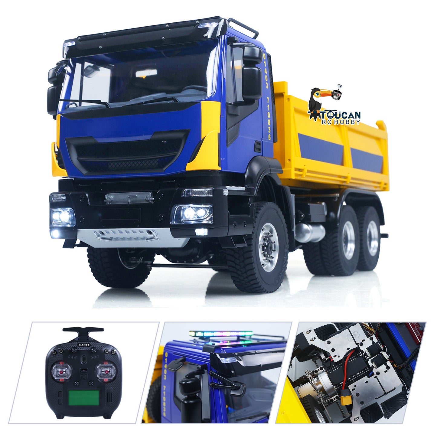 1/14 Hydraulic RC Dump Truck 6x6 Remote Control Tipper Car Model 2Speed Gearbox Differential Lock Wheelhub Reduction Axles