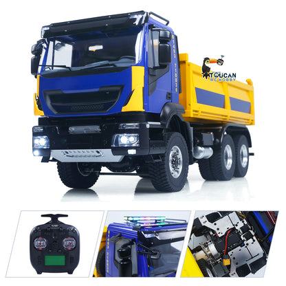 1/14 Hydraulic RC Dump Truck 6x6 Remote Control Tipper Car Model 2Speed Gearbox Differential Lock Wheelhub Reduction Axles