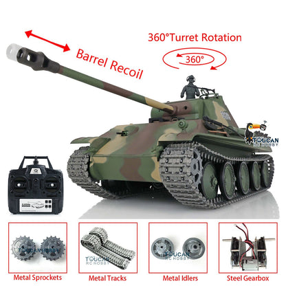 TOUCAN RC HOBBY Henglong 1/16 TK7.0 Promotion German Panther G RTR RC Tank 3879 360 Degrees Turret BB IR Barrel Recoil Smoke FPV Metal Tracks Sprockets Wheels