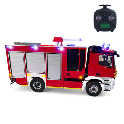 1/14 4*4 Remote Control Fire Fighting Truck Assembled 2Speed Gearbox Light Sound System Metal Axles Flysky ST8 Radio PNP/RTR
