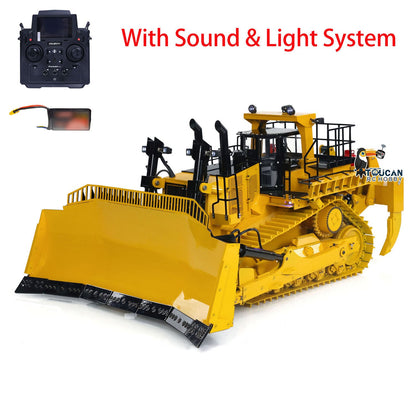 US Stock 1/14 Hydraulic RC Bulldozer Metal RTR Remote Control Dozers Model D11T Dozer Emulated Engineering Vehicle Light Smoke
