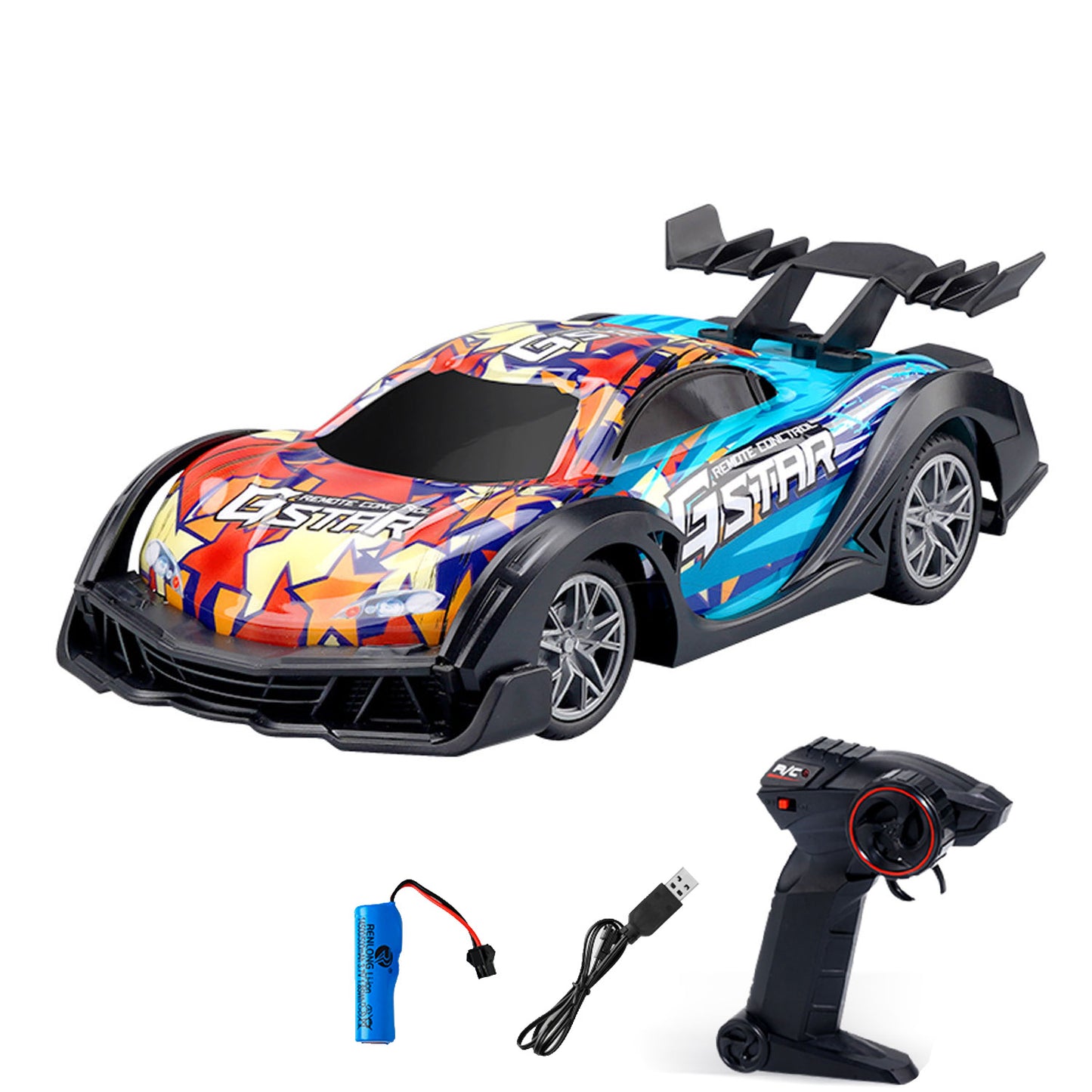 1:18 RC Drift Car Q170 Rear Wheel Drive 2.4G Remote Control Drifter Racing Vehicle Ready to Run Transmitter Battery No Lights