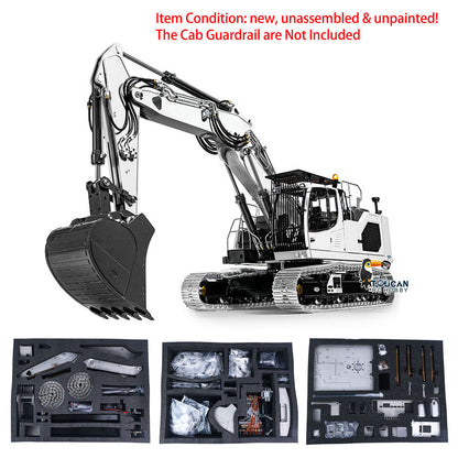 LESU Aoue LR945 1/14 Metal RC Hydraulic Excavator B0017 KIT/PNP CNC 7CH Valve 3-arm Digger LED Lights Electronic Display for Professional Construction Truck Model Collectors DIY