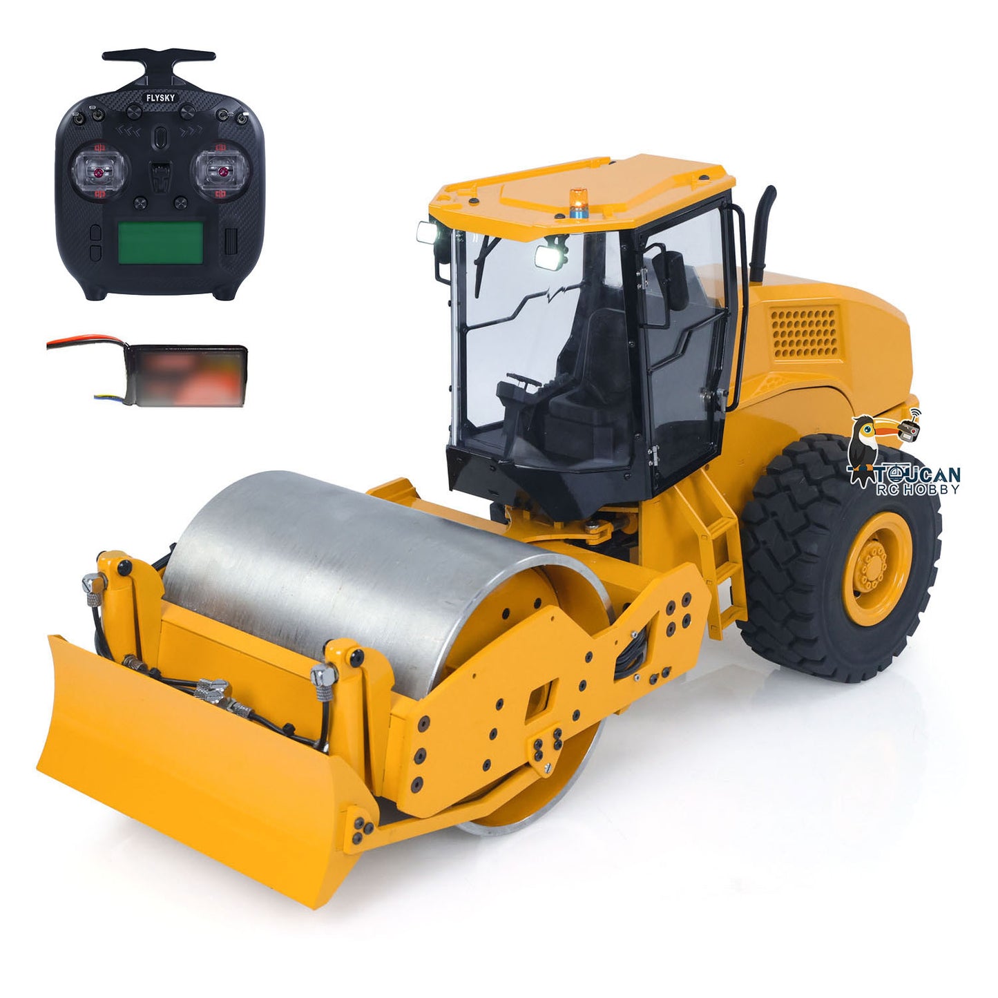 TOUCAN CS11 1/12 Metal Hydraulic RC Road Roller Remote Controlled Car Simulation Model Ready to Run RTR Painted and Assembled