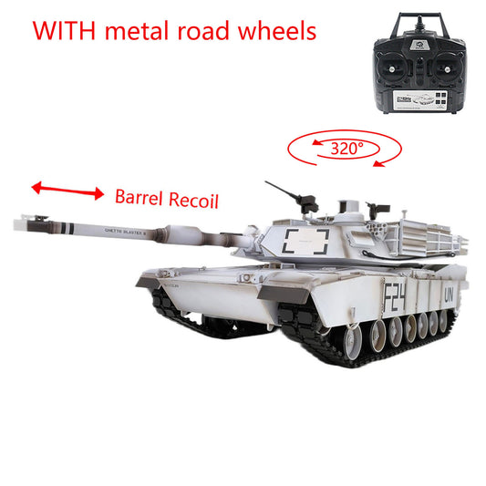 Henglong 1/16 7.0 RC Tank  M1A2 Abrams 3918 Barrel Recoil BB IR 320 Degrees Turret Steel Gearbox Metal Wheels Battery Smoke Radio