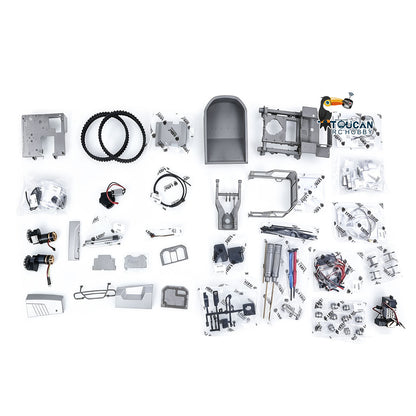 1/14 Hydraulic Remote Control Tracked Dumper KC300HR-5 Unpainted KIT LESU Metal RC Tipper Model Light System No Battery