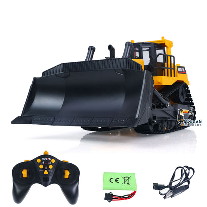 HUINA 1/16 Electric Remote Control Bulldozer 1554 RC Dozer Finished Model Metal Ripper Light Effect Battery Ready to Run