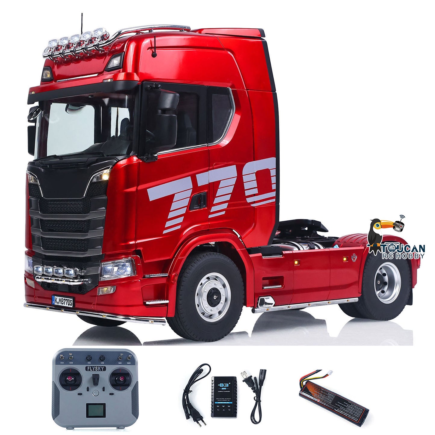 KABOLITE 1/14 Remote Control Tractor Truck 770S 100 4X2 RC Lorry Car 2Speed Transmission Differential Locks RTR Sound