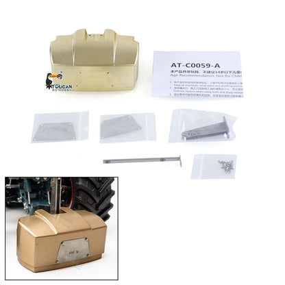 Pre-order LESU 1/14  Metal Accessories Increasing Module Counterweight Block Brass for AOUE 1050 Hydraulic RC Tractor DIY Agricultural Car