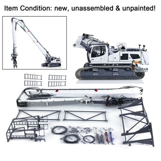 Second Hand LESU Metal 1/14 RC Full Hydraulic Excavator LR960 KIT DIY Demolition Arm Model