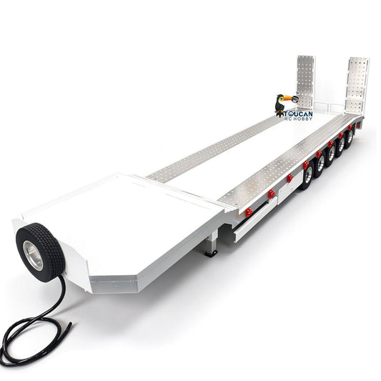 TOUCAN RC HOBBY HHG Model Metal 5-axle Trailers Electric Tail-board Support Leg for 1/14 RC Tractor Radio Controlled Truck Car Hobby Models DIY Painted Assembled