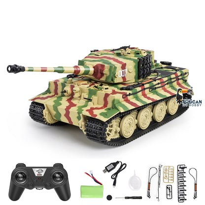 TOUCAN RC HOBBY HY Model 1/24 Plastic RC Tank German Tiger I Remote Control Tanks with Infrared Battle Simulated Smoke LED Lights Sound Recoil Effects